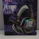EKSA E1000 USB Gaming Headset for PC, Computer Headphones with Microphone/Mic Noise Cancelling, 7.1 Surround Sound, RGB Light - Wired Headphones for PS4, PS5 Console, Laptop, Call Center (Grey)