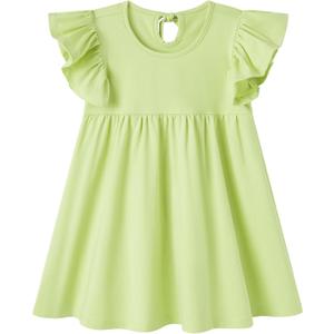 pureborn Toddler Girls Sleeveless Summer Dresses 1-8 Years (Green)