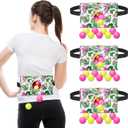 4 Sets Luau Party Games Tropical Hawaiian Luau Safari Shake Box, 4 Adjustable Belts and 80 Balls, Swing Shaking Balls Set for Adults Outdoor Indoor Group Party Game