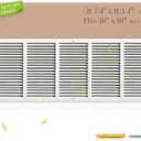 30"W x 10"H Return Air Grille [Duct Opening Size], Steel HVAC Return Air Vent Cover for Wall & Ceiling, White Powder-Coated Rust-Resistant AC Cold Air Return, Outer Dimensions 31.75"W x 11.75"H