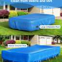 Reinmoson Rectangle Pool Covers for Above Ground Pools Fits 12 x 7 to 15 x 8 Pools, Rectangular Inflatable Pool Cover with Elastic Edge & Integrated Drawstring for Bestway/Intex/Coleman Pool