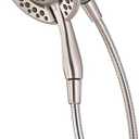 Delta 4-Setting In2ition 2-in-1 Dual Shower Head with HandHeld Spray, Brushed Nickel Detachable Shower Head with Hose, Showerhead, 1.75 GPM Flow Rate, SpotShield Nickel 75486CSN