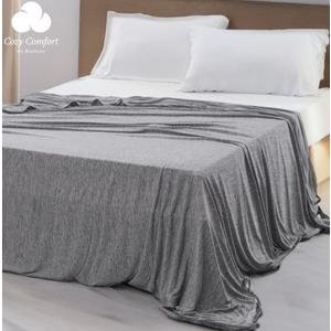 Cozy Comfort Cooling Blanket Throw 90x90 -Dark Grey Summer Lightweight Breathable Blanket with Rayon Derived from Bamboo 