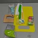 RISICULIS 11 Pieces Wooden Kids Kitchen Knife, Kids Kitchen Set Include Wood Knife, Serrated Edges Plastic Toddler Knife, Kids Kitchen Accessories, Montessori Cooking Christmas Gifts for Boys Girls