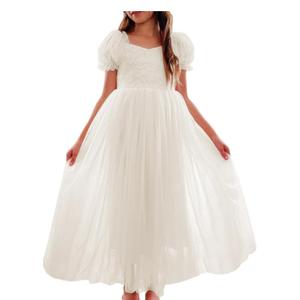 Women V-Neck Short Sleeve Lace Flower women Dresses A line Illusion Tulle Fall Wedding Party Long Dress, size 3XL
