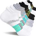 suaskk Womens Athletic Cushioned Anti-Blister Comfort Running Ankle Socks 5 Pairs, size 6-9