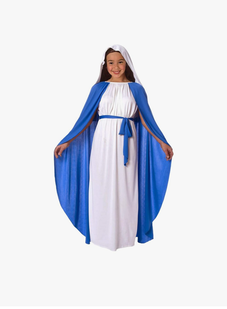 Morph Virgin Mary Costume For Kids, Virgin Mary Costume For Girls, Nativity Outfits For Children, Religious Dress Up Size L