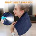 Deepsoon Heating Pad, Electric Heating Pads for Back, Neck, Moist Heating Pad for Abdomen Shoulder Knee Legs, Dry/Moist Heat & Auto Shut Off, Mother's Day Birthday for Men and Women (Navy Blue,24x12 Inch)