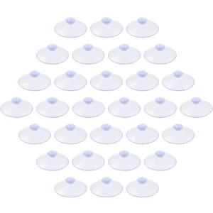 30 Pack Glass Table Suction Cups - 45mm Rubber Suckers, Anti-Collision, Clear Plastic Desk Suction Pads