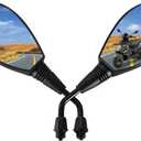 GOOFIT 8mm Clockwise Black Side Rear View Mirrors Replacement for Motorcycle Moped ATV GY6 Touring Bikes Sport Bike Racers Electric Scooter