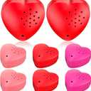 6 Pcs 20 Seconds Valentine's Voice Recorder for Stuffed Animal Heart Shape Sound Recorder Push Button Recordable Device Sound Module for Gift Recording Voice Message(Red, Rose Red, Pink)