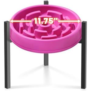 LOOBANI Dog Bowl Stand for Slow Feeders 11.75" W – Adjustable Width, 9.76" Height Single Elevated Dog Bowls Food Stand for Medium Dogs, Large Dogs (Without Bowl) (1 Pack)