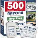 500 Count Lens Wipes for Eyeglasses Pre-Moistened, Individually Wrapped Eyeglass Cleaning Wipes Scratch-Free, Streak-Free Glasses Cleaner Wipes for Sunglasses & Camera Lens Bulk Pack