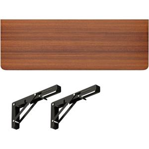 Rustic Style Foldable Floating Shelf, Wall Shelf, Display Shelf, Storage Shelf, 90 Folding, Strong Load Bearing, Space Saving(Walnut Colour,40x24cm)