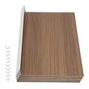 Hteedy 4 Pcs Wire Rack Covers, Removable Foamed PVC Pantry Shelves Covers, 0.2 Inch Thick for Kitchen Bedroom Bathroom Living Room Closets Shelves Shelving (12x16 Inch, Dark Wood Color)
