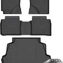 AZYT Floor Mats & Cargo Liner for Toyota Corolla 2019-2014 (Only Sedan) Set, All Weather Automotive TPE Floor Liners Anti-Slip Waterproof Accessories (Car Mats+Trunk Mat) Black