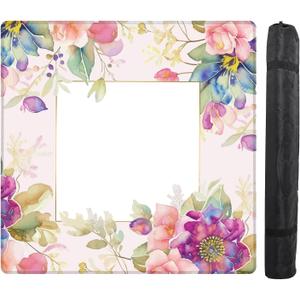 Watercolor Pink Purple Floral Mahjong Mat for Table 31.5in