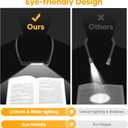 Neck Reading Light Book Lovers Gifts, Rechargeable 2000mAh 10-80Hrs Eye-friendly Wide Lamp Book Light, Birthday Mothers Day Gifts for Mom Wife Women Readers, Camping Knitting Crochet Accessories (Black)