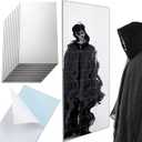 Thyle 48 Pcs Fun House Carnival Mirror Over 4 Feet Circus Props Funhouse Self Adhesive Carnival Mirror Fun Clown for Halloween Circus Party Decorations, 6.3 x 3.3 Inches Each