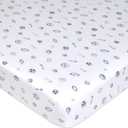 American Baby Company 100% Natural Cotton Fitted Mini Crib Sheet 38" x 24" - Soft & Breathable Small Nesting Portable Crib Sheet, Fits Pack N Play Mattresses, Navy/Gray Sports, for Boys & Girls