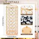 Elegant Crystal Column Vase/Pillar Candle Holder Set, Wedding/Parties Table Centerpieces, Cylinder Flower Display for Weddings & Home Decor (8, Gold)
