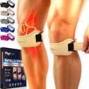 PhysFlex 2 Pack Patella Knee Brace - Knee Support and Pain Relief, Running, Hiking, Basketball, Jumpers Knee, Tendonitis, Adjustable Strap Patellar Tendon Stabilizer (Beige)