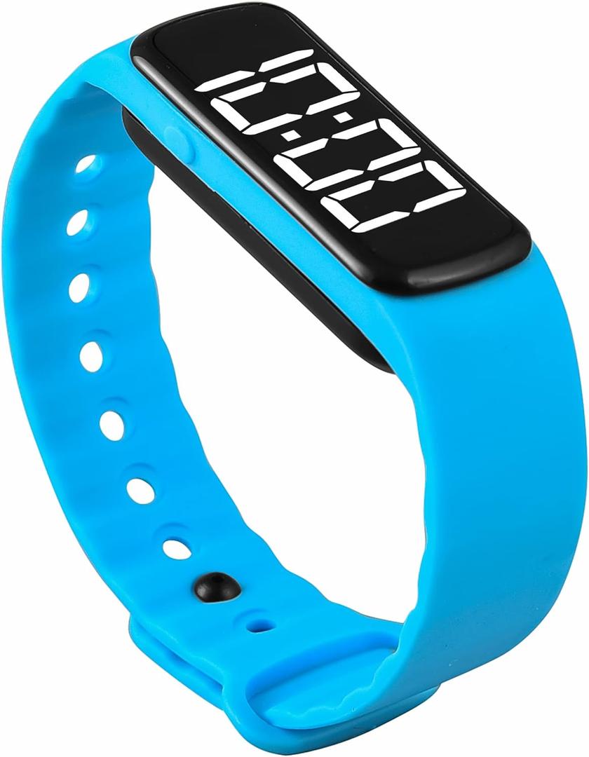 Sensory Wrist Timer for Kids, Teachers, Students, Simple Reminder Watch with Silent Alarm Clock Wristband, Classroom Countdown (Blue)