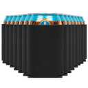 Blank Beer Can Coolers Sleeves (30-Pack) Soft Insulated Beer Can Cooler Sleeves - HTV Friendly Plain Black Can Sleeves for Soda, Beer & Water Bottles - Blanks for Vinyl Projects Wedding Favors & Gifts