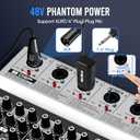 7 Channel DJ Audio Mixer Interface USB, NEW BAXS Audio Mixer Sound Board Mixing Console with Bluetooth MP3 Computer Input +48V Phantom Power Mixer Audio For Karaoke Dj Mixer Stage Streaming Studio
