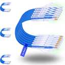 Rapink 24 Pack Cat6a Ethernet Patch Cables 0.5ft Blue, Supports 10G, Snagless, Slim, Ideal for Patch Panel to Switch, Data Center, Improves Airflow
