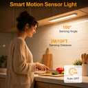 Zhuanxu 12inch Under Cabinet Lighting Wireless, Closet Light, Rechargeable LED Motion Sensor Indoor, 3 Color Temps&4 Modes Kitchen Light, Long Lasting, Stick-On Magnetic Led Lights for Bedrooms, 2PC
