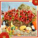 Janinka 6 Bundles Fall Artificial Flowers for Outdoors Fake Daisy Bouquet Silk Mums Flowers Bulk Look Real UV Resistant Outside Faux Plants for Garden Planter Front Door Porch Patio Decor (Red)