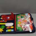 TenFans Busy Board - Montessori Toys for 3+ Year Old - Sensory Toys for Toddlers 3-5 - Gifts for Boys Learning Fine Motor Skills - Educational Activities Travel Toys for Car Airplane (8 Pages Navy Blue)