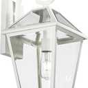 Outdoor Light Fixtures Wall Mount, Waterproof Exterior Wall Lanterns with Glass, Outside Wall Sconces, Front Porch Lights for House Garage Doorway Patio (White, Clear Glass) (Large, White - 1 Pack)