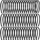 Duufin 50 Pieces Satin Headbands Black Plain Headband 1cm DIY Headband Satin Covered Hair Headbands for Girls and Women