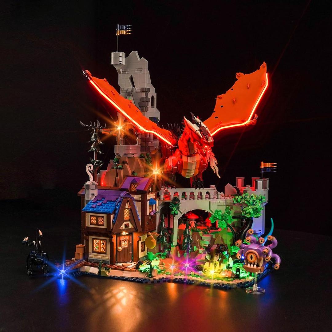 Upgraded Led Light Kit Compatible with Lego Dungeons & Dragons: Red Dragon's Tale Building Set, Lights Decoration Compatible with Lego 21348 (Model Not Included)