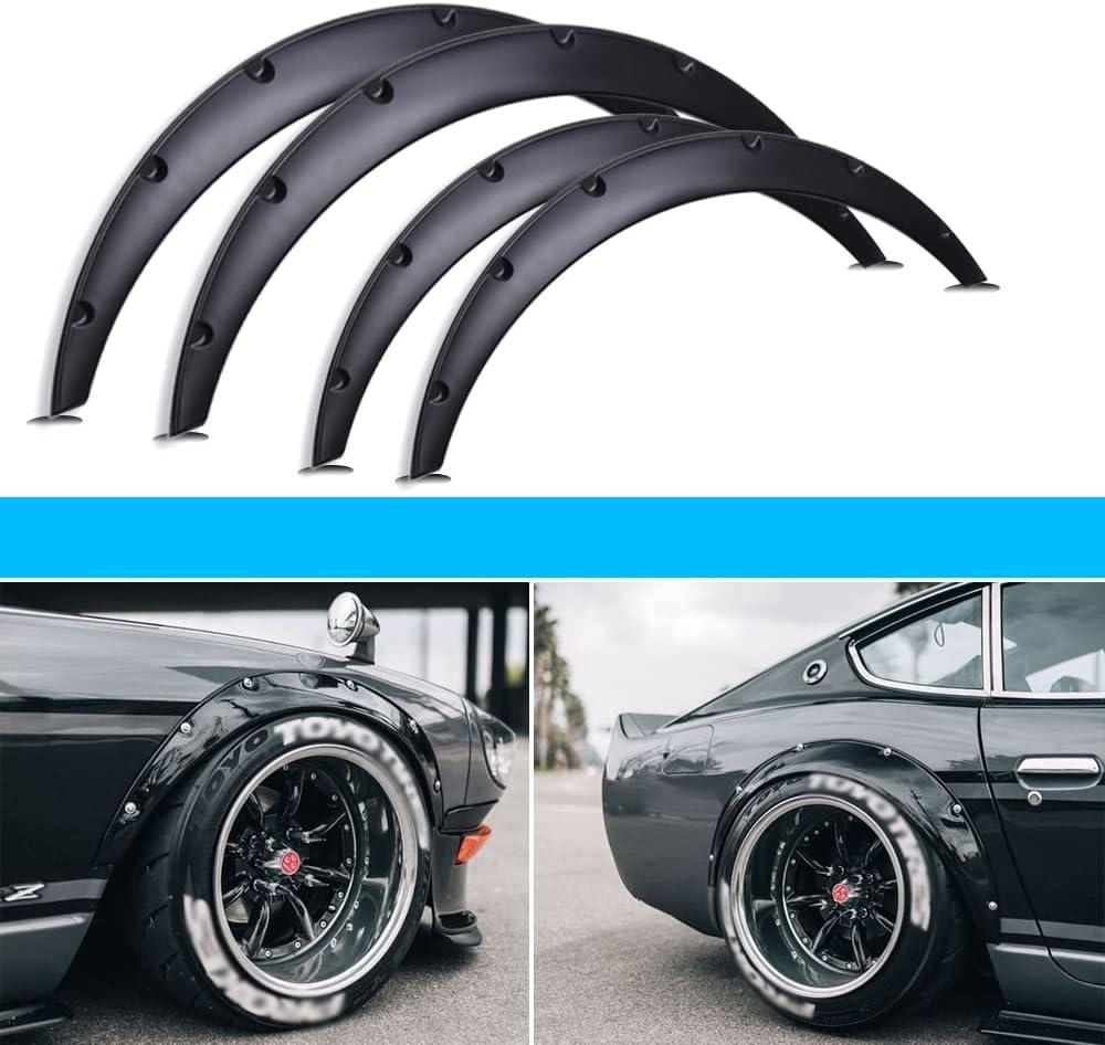 DREAMIZER 80cm+90cm Fender Flares Universal for Cars - Wide Body Kit 35mm/50mm Flexible Black Widebody Kit Off-road Durable Wheel Arch Protector for Car SUV