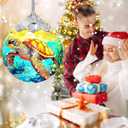 Stained Glass Christmas Ornament, Jocidea Sea Turtle Christmas Decorations, Christmas Tree Ornament, Sea Turtle Lovers Gifts, Holiday Decor and Xmas Gifts Ideas