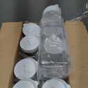 Set of 8 Plastic Carafe with Lid, 1 Liter Carafes for Mimosa BarLarge Square Base Juice Containers, Water Bottle, Milk Container, Clear Beverage Containers for Fridge