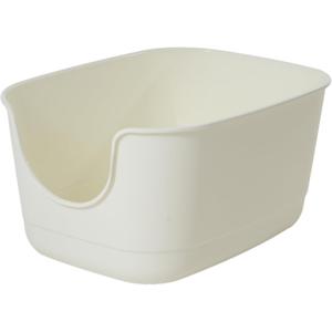 SpaceTime Extra Large Litter Box with High Sides,24.2" Lx16.3 Wx12.9 H XL Multi Cat Litter Pan for Kitty,Cat Boxes for Indoor Cats,Jumbo Litter Boxes for Big Cats,Anti-Splashing,Easy to Clean (White)