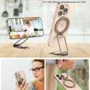 Magnetic Phone Ring Holder for MagSafe Phone Grip & Kickstand, Strong Dual-Sided Magnets Compatible with MagSafe Car Mount Gym for iPhone 17/16 Pro Max 15/14/13/12 and Android Phone Cases (Brown)