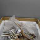 Antler Chandelier 4 Lights, Vintage Rustic Farmhouse Brown Art Deco Style Ceiling Lighting, E12 Base Compatible, Perfect for Living Room Dining Room Bedroom (4 Lamp Arms +3 Arms)