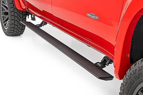 Rough Country Power Running Board  for Chevy Silverado & GMC Sierra 1500/2500HD/3500HD (2019-2025) Double Cab - Dual Motor Electric Powerstep Board & Retractable Truck Steps