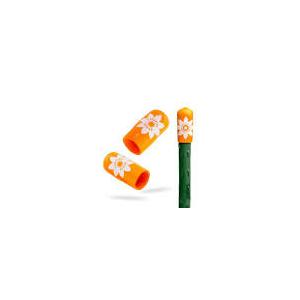 Garden Stake Safety Caps | Vinyl Covers for Sharp Stake Tips | Fits 7/16” Plant Support Stakes | Durable Gardening Caps for Plant Protection (12 Pack - Sweet Tangerine Orange)