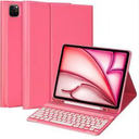 GOKOCO for iPad Air 13" M3 2025/Air 13 inch M2 2024 Case with Keyboard-Keyboard Case for iPad Pro 12.9" 6th/5th/4th/3rd Gen with Pencil Holder,Detachable Keyboard,Auto Sleep/Wake Function-Pink