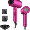 SHRATE Ionic Hair Dryer with Diffuser | Professional Blow Dryer for Curly, Frizzy & All Hair Types | Low Noise & Gentle for Sensitive Hair | Compact & Portable Design for Home, Travel, Women & Men