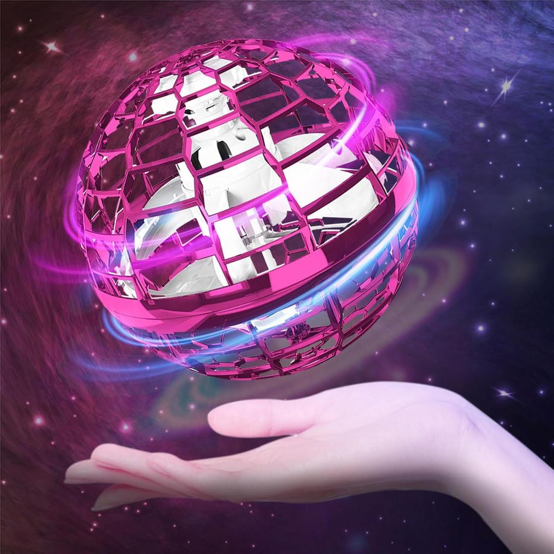Upgraded 2025 Flying Orb Ball Hover Orb Hand Drone Kids Galaxy Boomerang Ball Cosmic Spinner Globe Magic Flying Spinner Floating Balls Indoor Outdoor Cool Toys Gifts for Kids Ages 6+ Boys Girls Purple