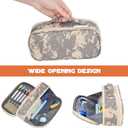 ECHSRT Tactical Pencil Case for Boy, Extra Large Capacity Camo Pencil Pouch for Men Adults, 3 Compartment Zipper Pen Case, Small Tool Bag Organizer for School Office Travel - Camo Grey
