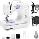 QWORK Mini Sewing Machine, Portable Electric Crafting Tool with 12 Built-in Stitch Patterns, Dual Power Modes, for DIY Projects Small Sewing Machine