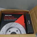 MOTOREVO Front Geomet Brake Kit for Civic [ 2013-2021 ] [ONLY for 281.6mm 11.1in Rotors] [13-21 LX/EX(13-14 LX NOT For 262mm 10.3in), 17-21 Sport, 16-21 Touring] Drilled & Slotted Discs & Ceramic Pad
